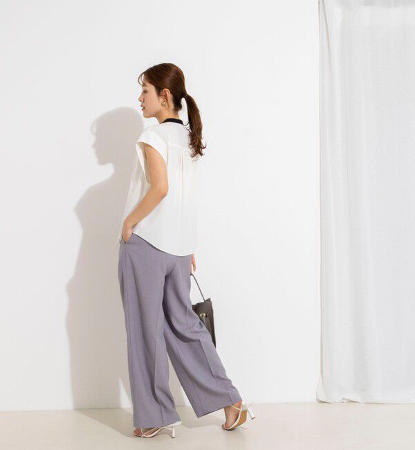 NOLLEY'S「【BECシリーズ】ウォッシャブルストレッチジョーゼットフレンチスリーブブラウス」|シャツ・ブラウス|