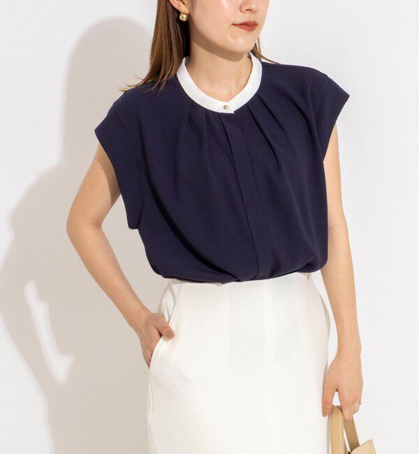 NOLLEY'S「【BECシリーズ】ウォッシャブルストレッチジョーゼットフレンチスリーブブラウス」|シャツ・ブラウス|
