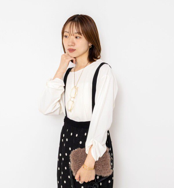 Rie Miller「《UVカット/接触冷感/防シワ》ウォッシャブルツイストスリーブプルオーバー」|Tシャツ・カットソー|