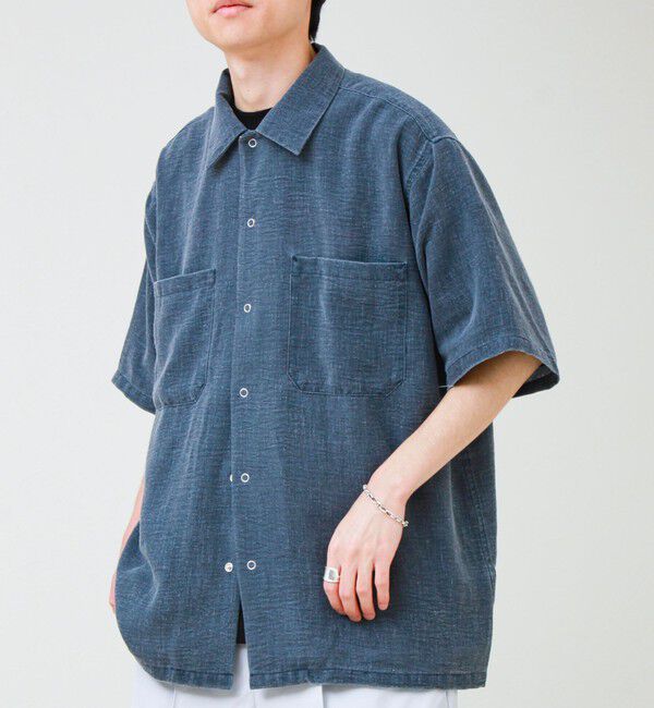 GLOSTER「【セットアップ対応】麻調ウォッシュ ショートスリーブシャツ」|シャツ・ブラウス|