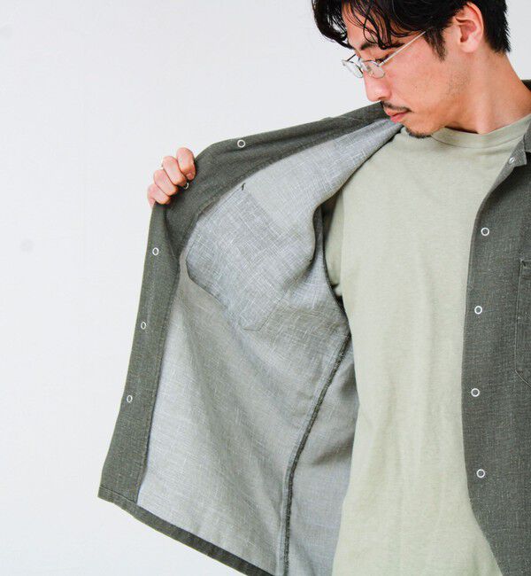 GLOSTER「【セットアップ対応】麻調ウォッシュ ショートスリーブシャツ」|シャツ・ブラウス|