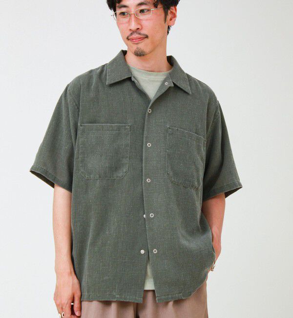 GLOSTER「【セットアップ対応】麻調ウォッシュ ショートスリーブシャツ」|シャツ・ブラウス|