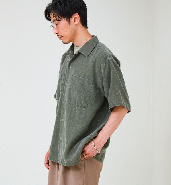 GLOSTER「【セットアップ対応】麻調ウォッシュ ショートスリーブシャツ」|シャツ・ブラウス|
