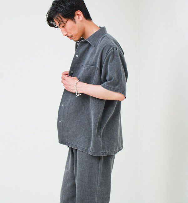 GLOSTER「【セットアップ対応】麻調ウォッシュ ショートスリーブシャツ」|シャツ・ブラウス|