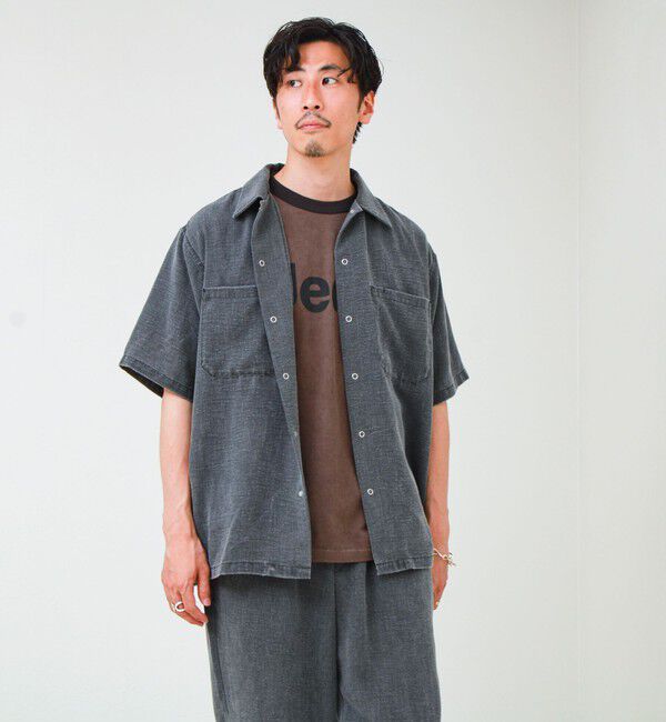 GLOSTER「【セットアップ対応】麻調ウォッシュ ショートスリーブシャツ」|シャツ・ブラウス|