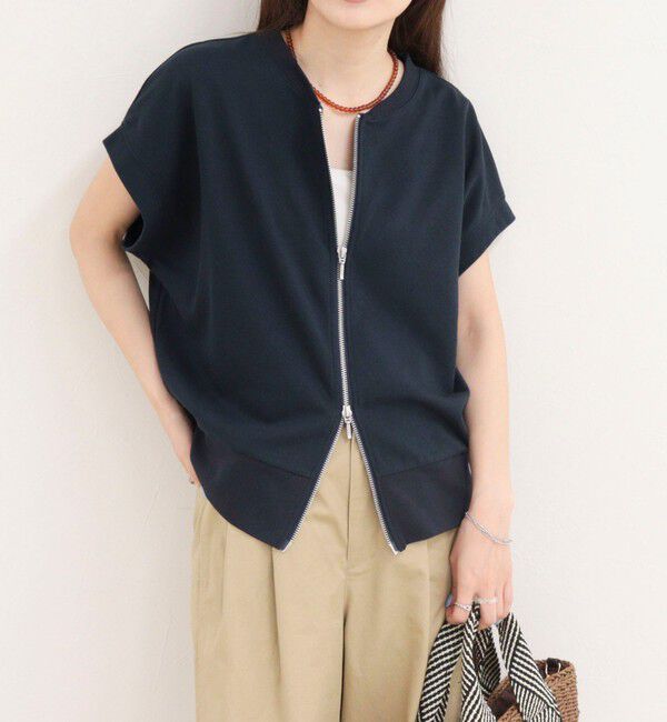 fredy emue「ミニ裏毛前開きZIPプルオーバー」|Tシャツ・カットソー|