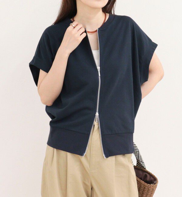 fredy emue「ミニ裏毛前開きZIPプルオーバー」|Tシャツ・カットソー|