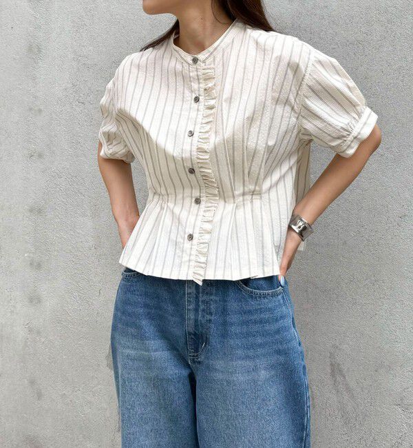 fredy emue「フリルタック前開きブラウス」|シャツ・ブラウス|