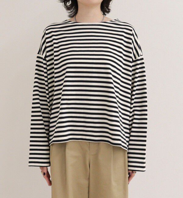 fredy emue「ボーダーハートパッチプルオーバーカットソー」|Tシャツ・カットソー|