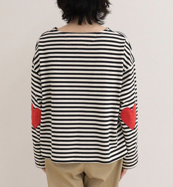 fredy emue「ボーダーハートパッチプルオーバーカットソー」|Tシャツ・カットソー|