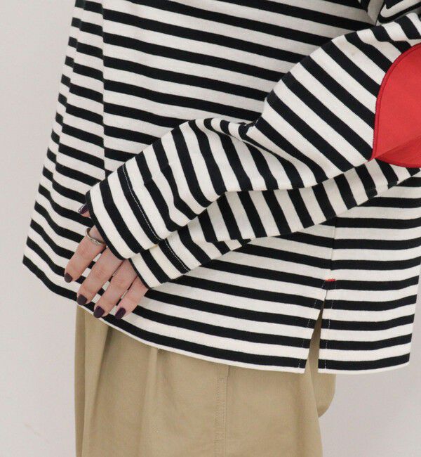 fredy emue「ボーダーハートパッチプルオーバーカットソー」|Tシャツ・カットソー|