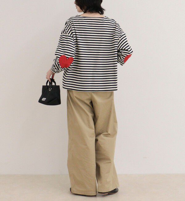 fredy emue「ボーダーハートパッチプルオーバーカットソー」|Tシャツ・カットソー|