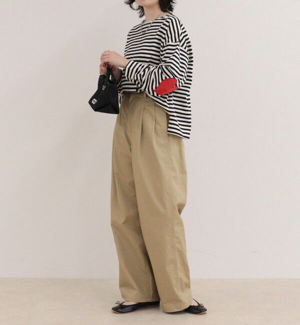 fredy emue「ボーダーハートパッチプルオーバーカットソー」|Tシャツ・カットソー|