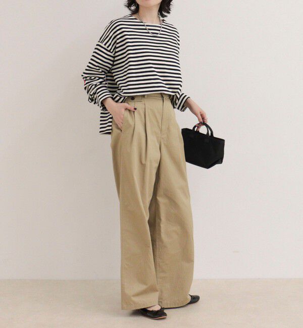 fredy emue「ボーダーハートパッチプルオーバーカットソー」|Tシャツ・カットソー|