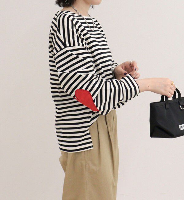 fredy emue「ボーダーハートパッチプルオーバーカットソー」|Tシャツ・カットソー|