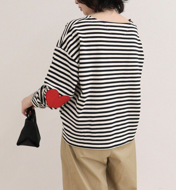 fredy emue「ボーダーハートパッチプルオーバーカットソー」|Tシャツ・カットソー|