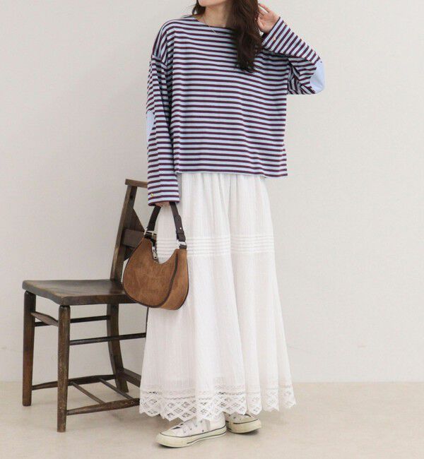 fredy emue「ボーダーハートパッチプルオーバーカットソー」|Tシャツ・カットソー|
