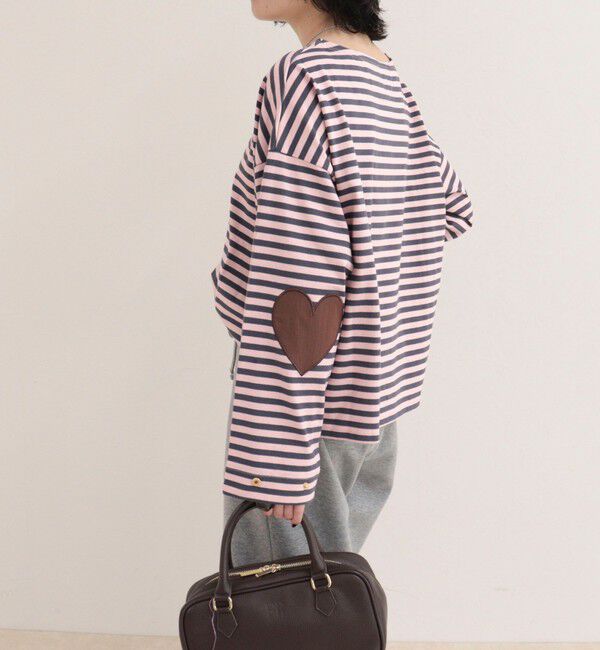 fredy emue「ボーダーハートパッチプルオーバーカットソー」|Tシャツ・カットソー|