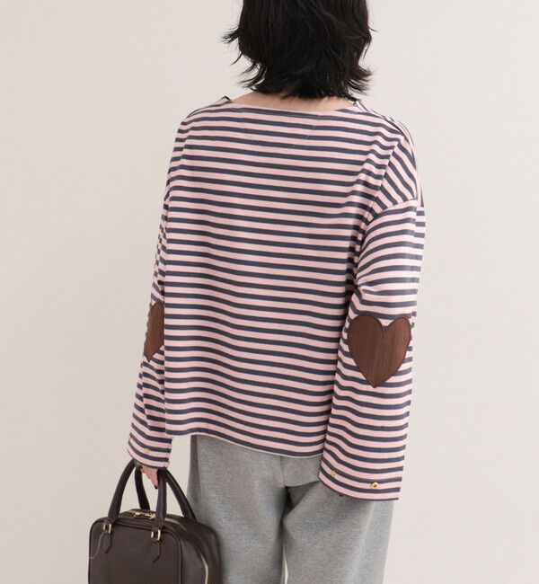 fredy emue「ボーダーハートパッチプルオーバーカットソー」|Tシャツ・カットソー|