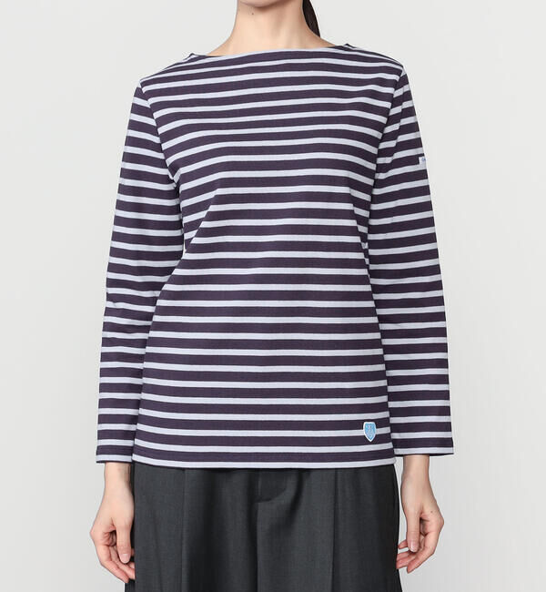 ORCIVAL「ORCIVAL | コットンロード ボートネック フレンチバスクTシャツ WOMEN」|Tシャツ・カットソー|PURPLE系1