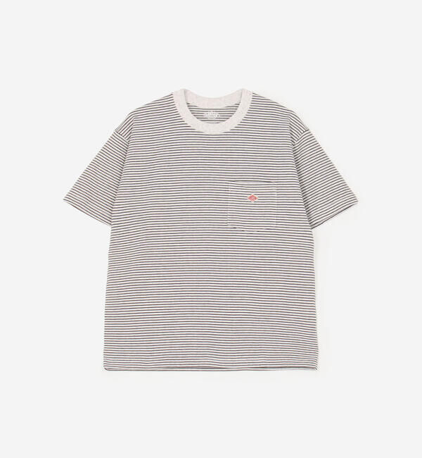 DANTON「DANTON | マルチボーダー ポケットクルーネックTシャツ WOMEN」|Tシャツ・カットソー|WHITE系1