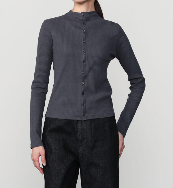 ORCIVAL「ORCIVAL | モックネック ライトリブカーディガン WOMEN」|カーディガン|CHARCOAL