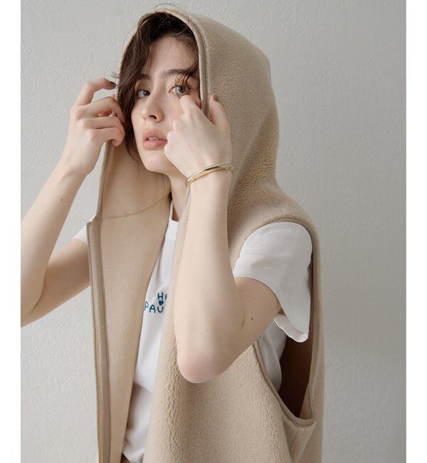 THE PAUSE「＜WEB限定カラーあり＞【THE PAUSE】ボアフードロングジレ」|ベスト・ジレ|