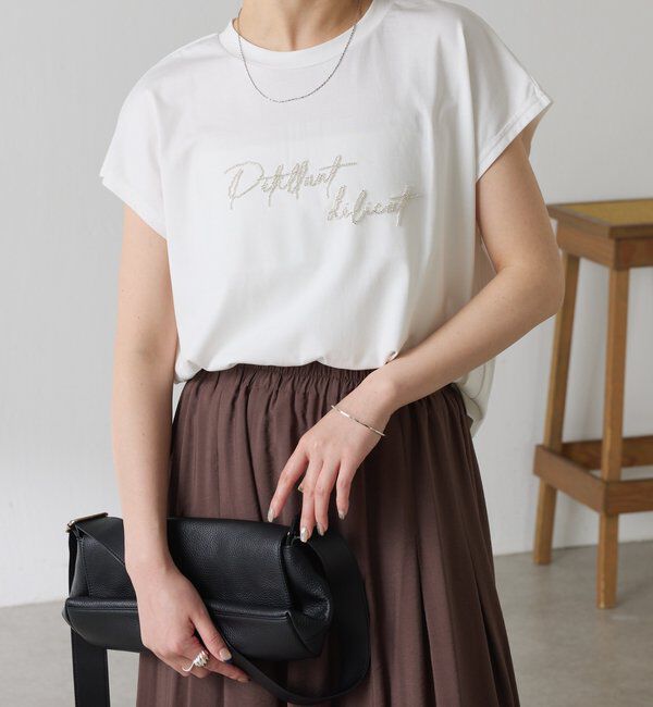  「ミニビーズロゴフレンチTシャツ」|Tシャツ・カットソー|