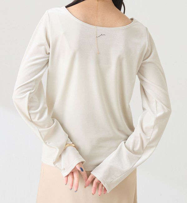  「【Nuel/ヌエル】バック刺繍ベロアカットソー」|Tシャツ・カットソー|