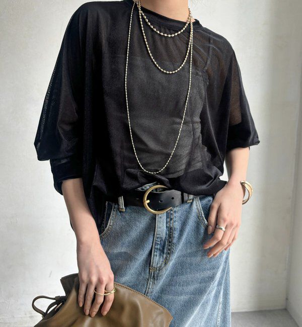  「ベロアメッシュドルマンプルオーバー」|Tシャツ・カットソー|