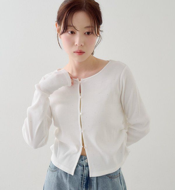  「リブスタッズカーディガン」|Tシャツ・カットソー|