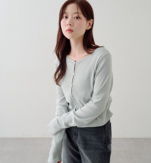  「リブスタッズカーディガン」|Tシャツ・カットソー|サックスブルー