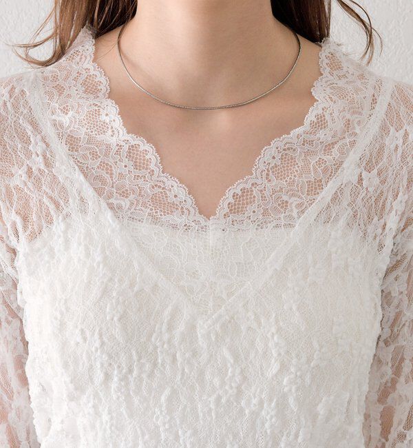  「パネルVレースプルオーバー」|Tシャツ・カットソー|