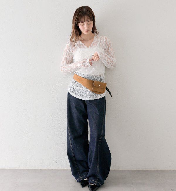  「パネルVレースプルオーバー」|Tシャツ・カットソー|