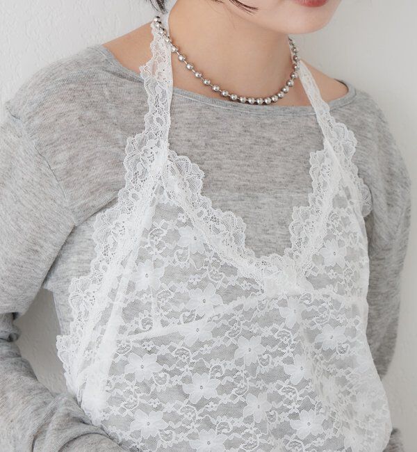  「レースペプラムホルターキャミ」|Tシャツ・カットソー|