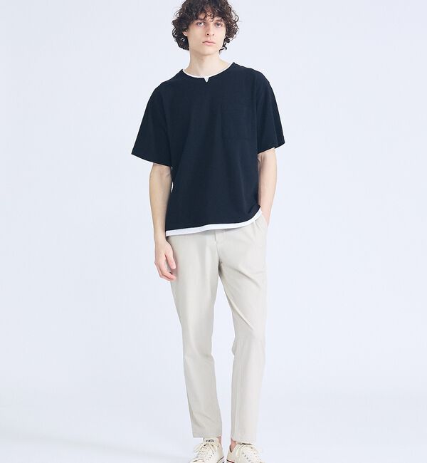 ABAHOUSE「【セットアップ対応】デニムライクツイル テーパード イージーパンツ / ベージュ」|その他|