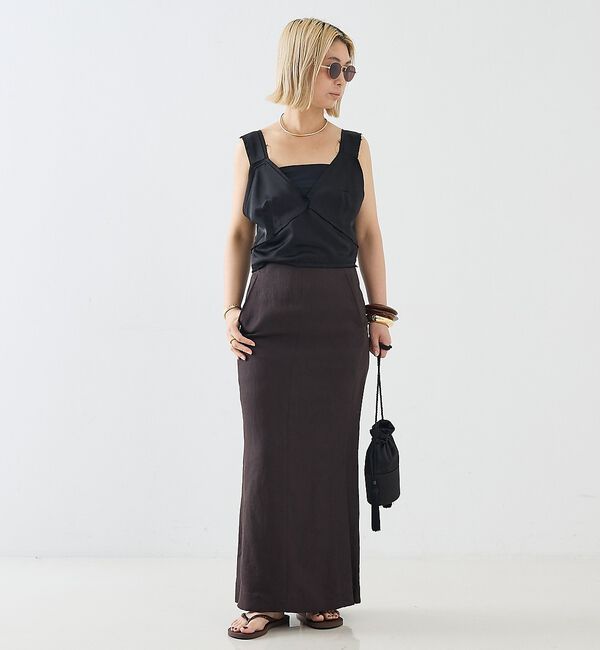 The Store by C' 「【TOTEME】Cropped Satin Camisole／クロップドサテンキ」|キャミソール|
