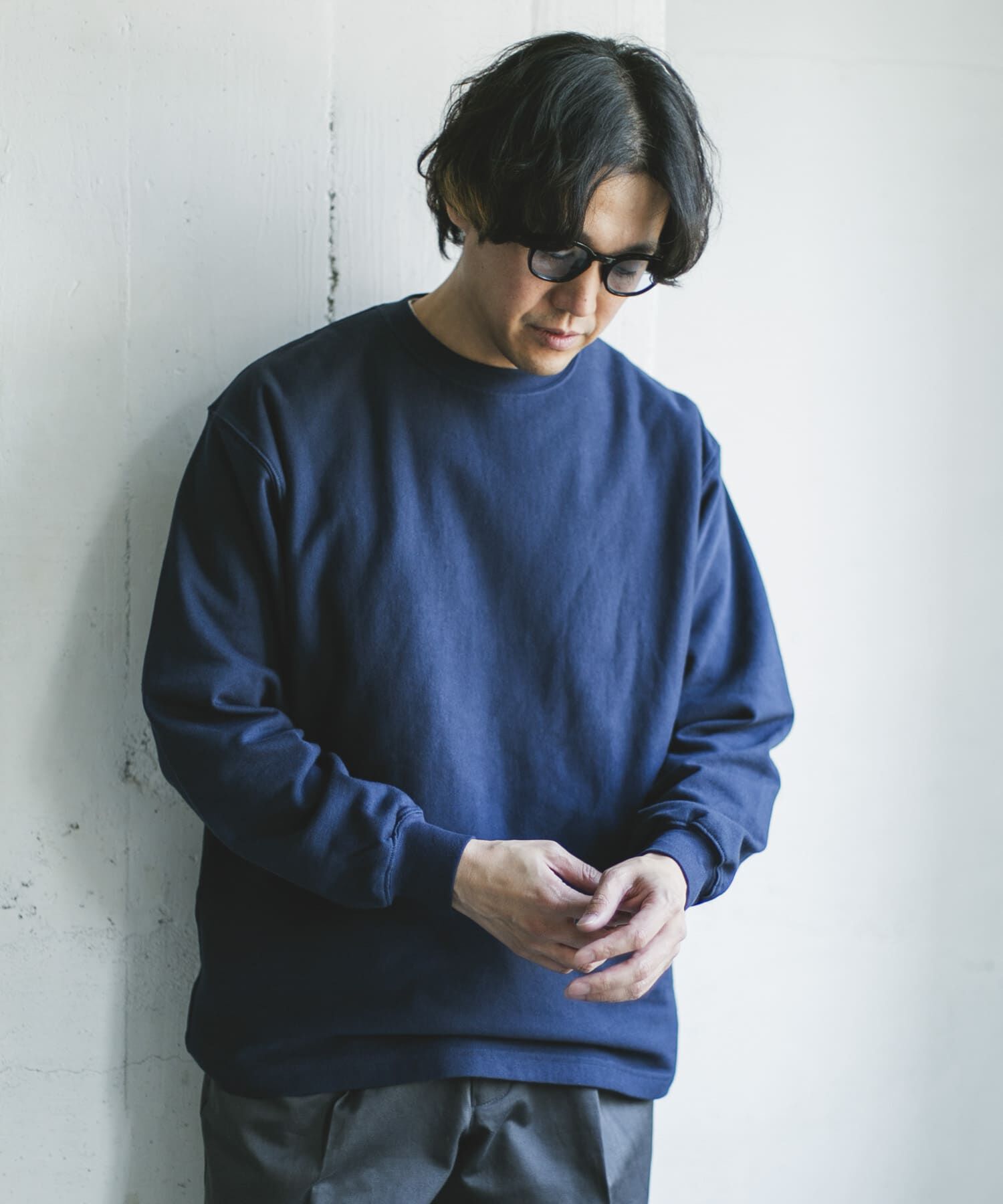 URBAN RESEARCH DOORS「Mini Lining Long-Sleeve T-Shirts」|Tシャツ・カットソー|ネイビー