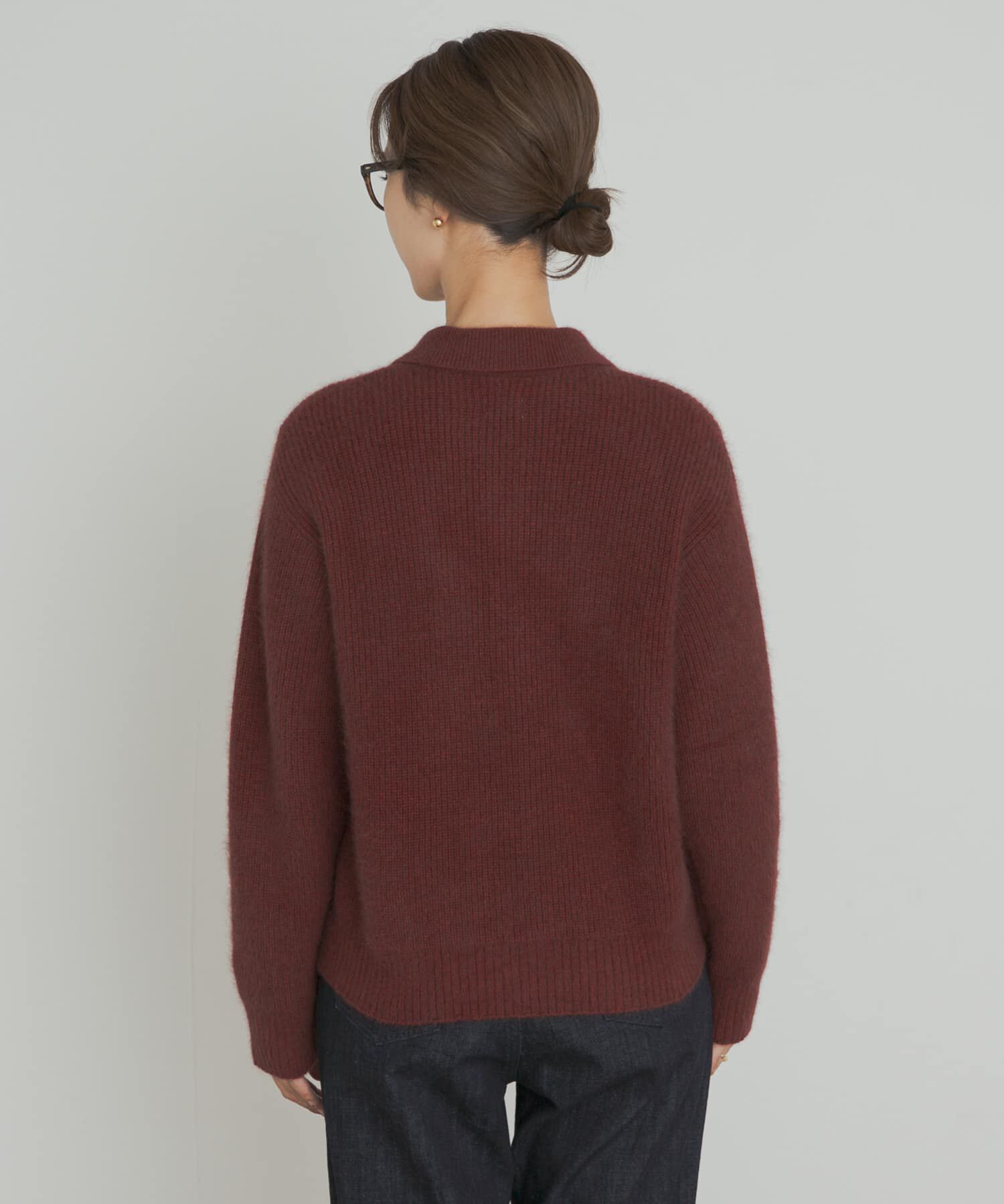 URBAN RESEARCH DOORS「FOX混衿付き畦ニット」|ニット・セーター|