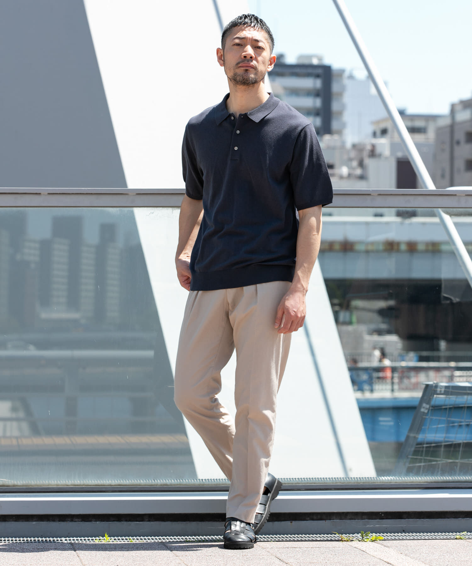 URBAN RESEARCH ROSSO「『WEB限定』シルク混サマーニットポロシャツ」|ポロシャツ|