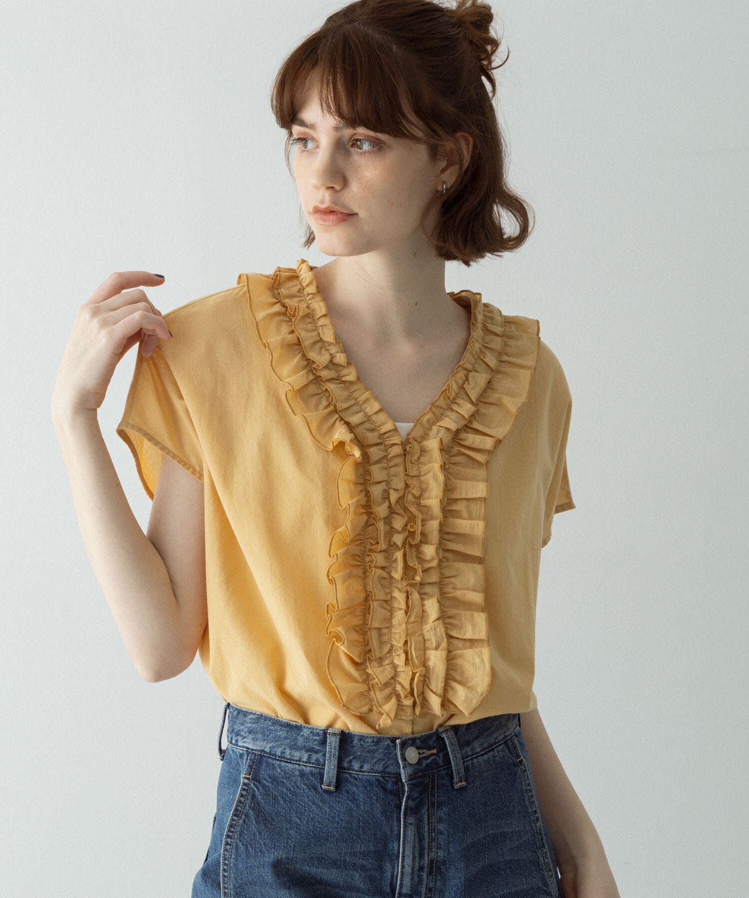 Sonny Label 「Vネックフリルカラーブラウス」|シャツ・ブラウス|