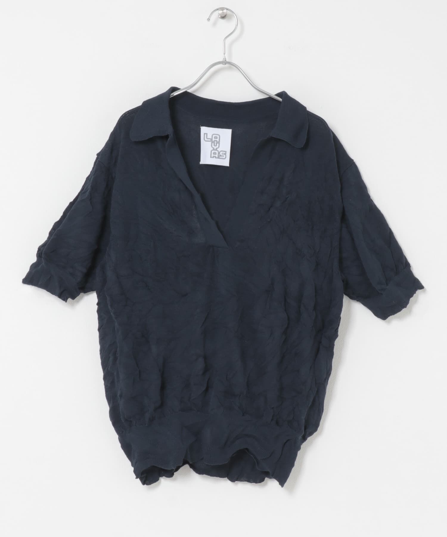 URBAN RESEARCH DOORS「LAYAS　SIWA POLO KNIT」|ニット・セーター|ネイビー
