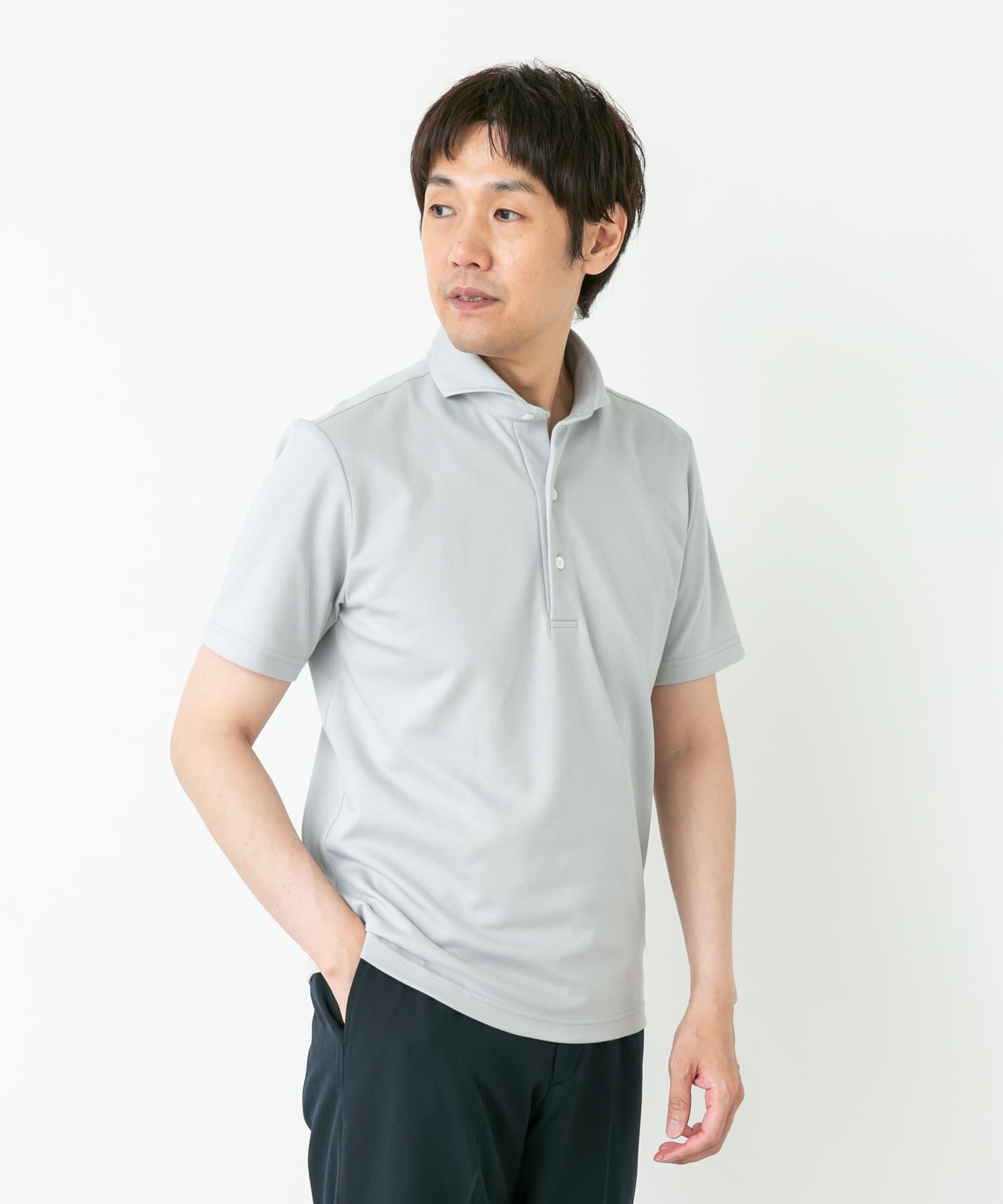 URBAN RESEARCH DOORS「LIFE STYLE TAILOR　カッタウェイ鹿の子半袖プルオーバー」|シャツ・ブラウス|