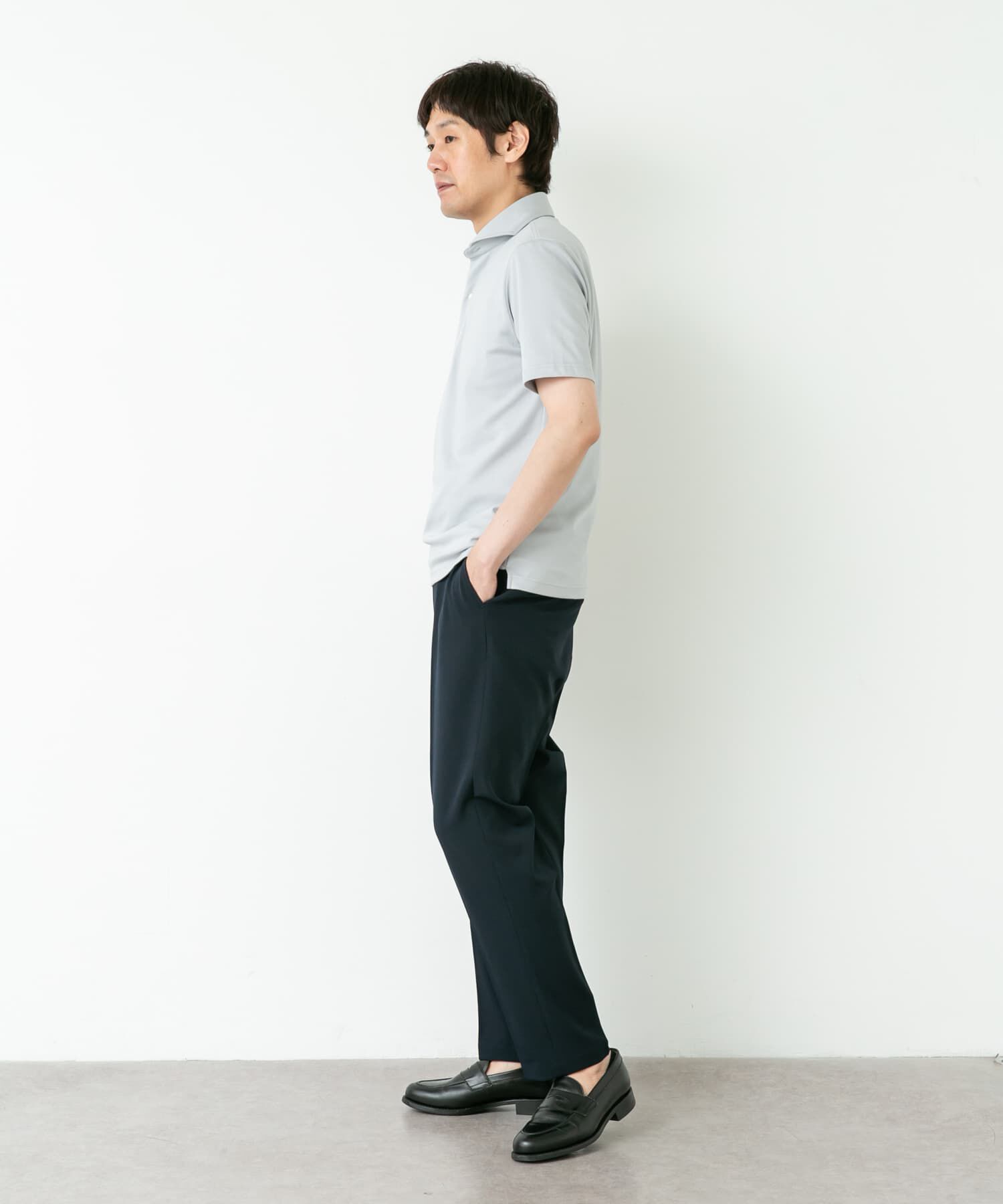 URBAN RESEARCH DOORS「LIFE STYLE TAILOR　カッタウェイ鹿の子半袖プルオーバー」|シャツ・ブラウス|