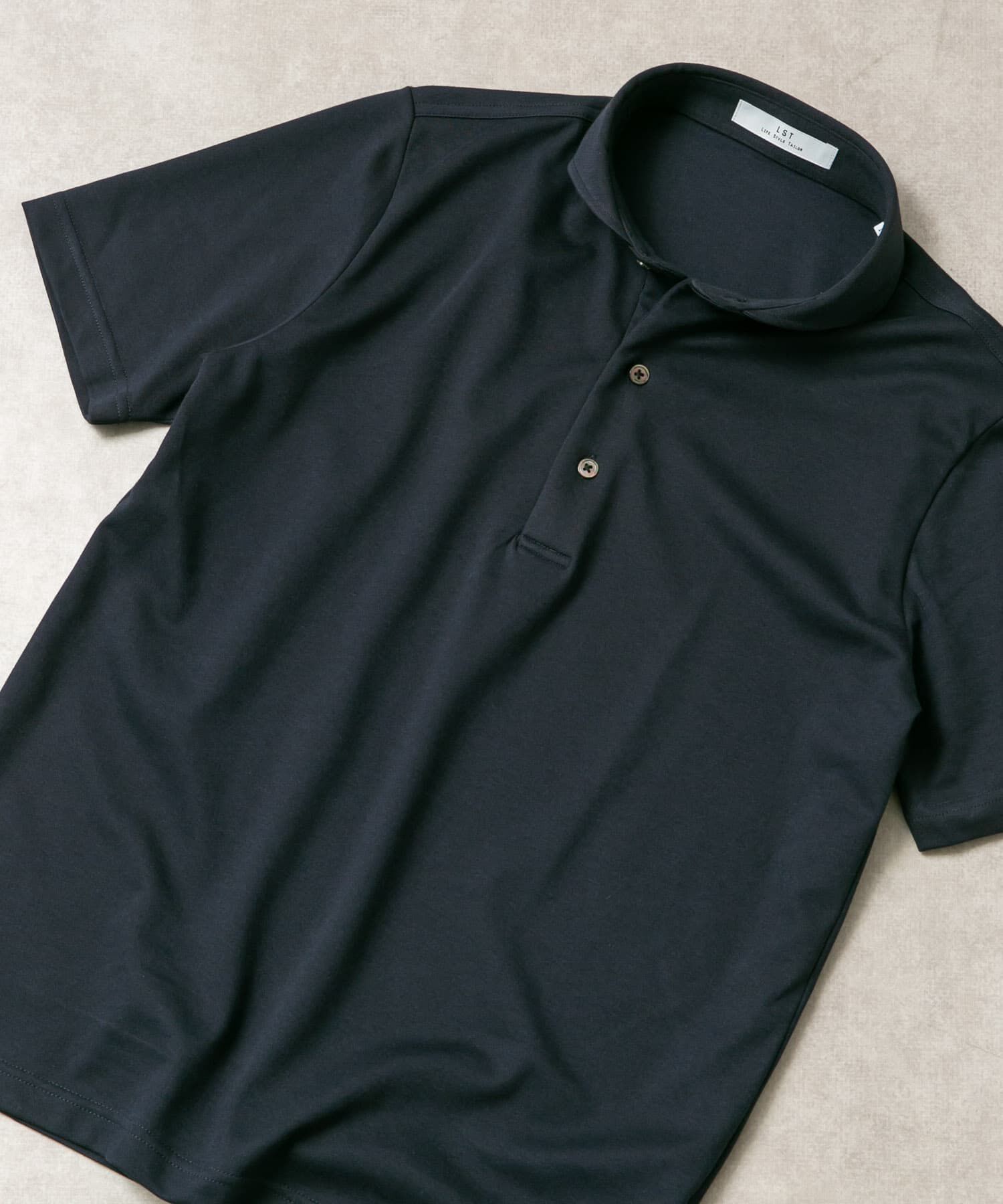URBAN RESEARCH DOORS「LIFE STYLE TAILOR　カッタウェイ鹿の子半袖プルオーバー」|シャツ・ブラウス|ネイビー