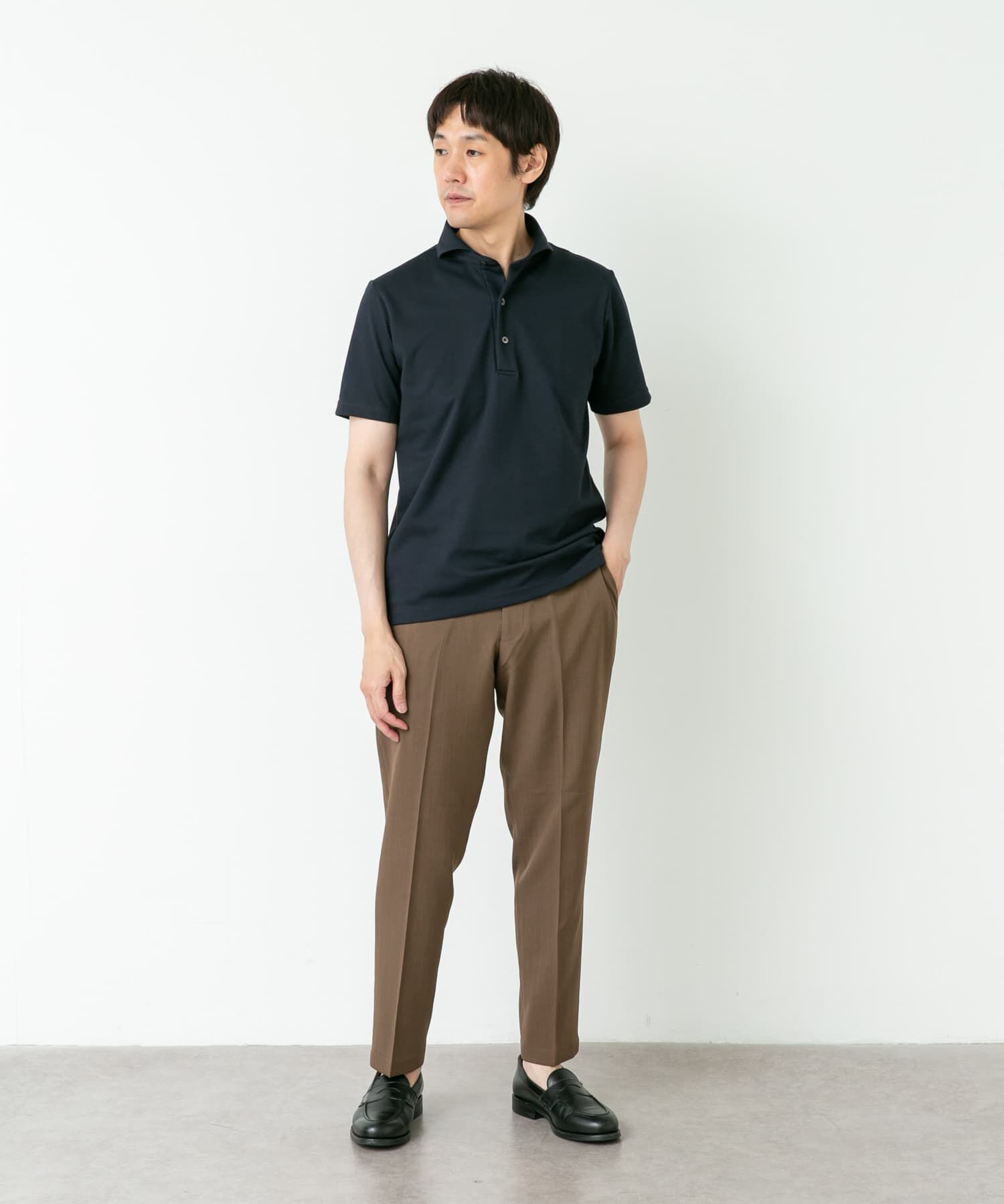 URBAN RESEARCH DOORS「LIFE STYLE TAILOR　カッタウェイ鹿の子半袖プルオーバー」|シャツ・ブラウス|