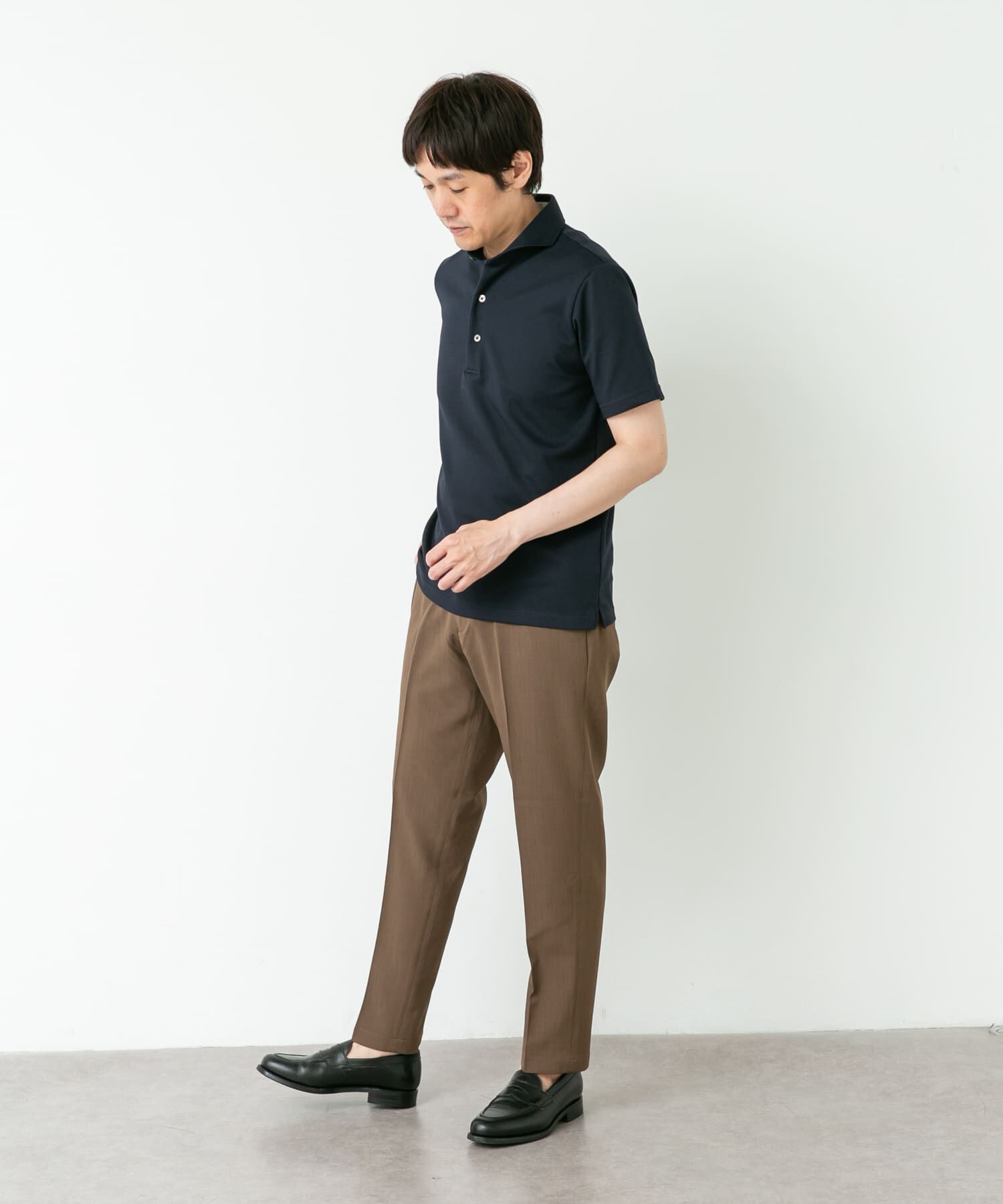 URBAN RESEARCH DOORS「LIFE STYLE TAILOR　カッタウェイ鹿の子半袖プルオーバー」|シャツ・ブラウス|