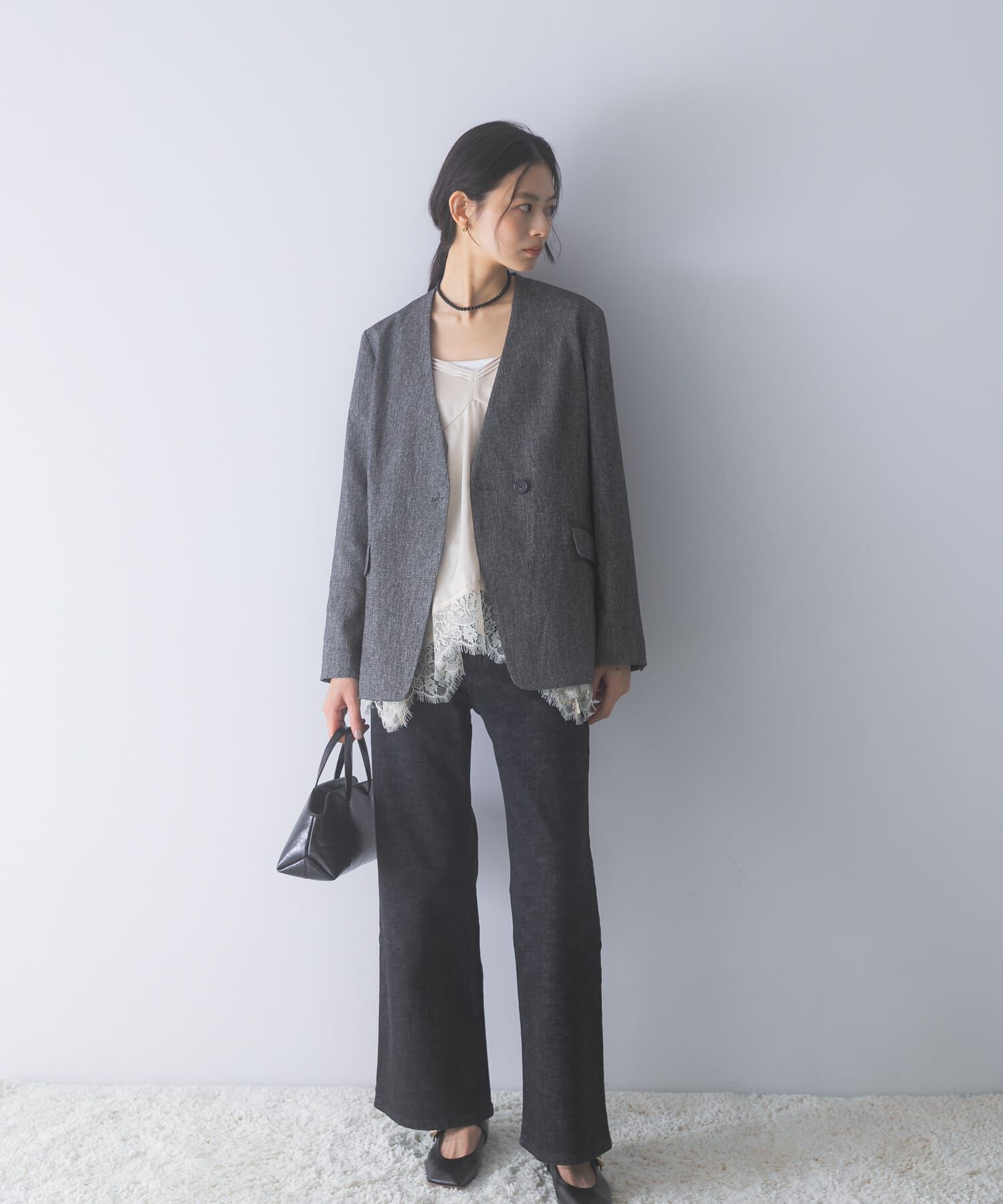 URBAN RESEARCH ROSSO「レースヘムデザインサテンキャミソール」|キャミソール|