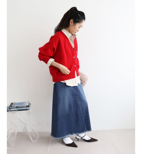  「★再入荷《手洗い可能》サガラ刺繍Vカーディガン」|カーディガン|