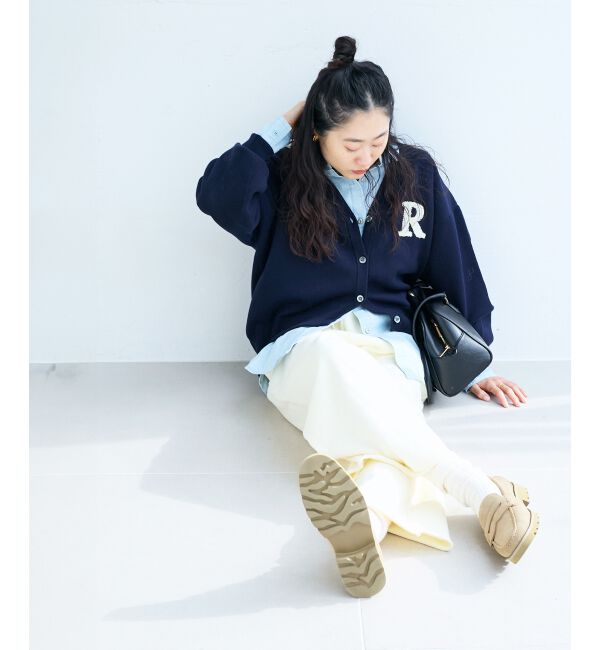  「★再入荷《手洗い可能》サガラ刺繍Vカーディガン」|カーディガン|